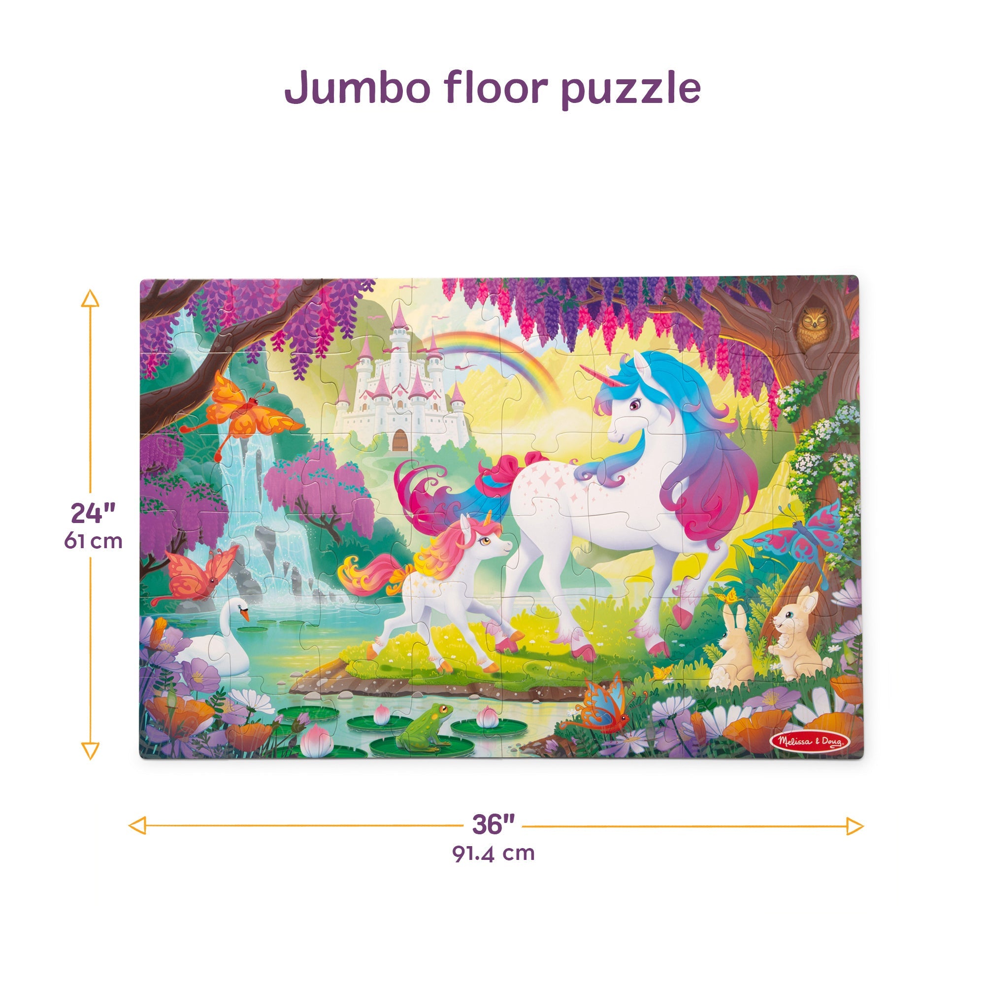 Glow-in-the-Dark Unicorn Floor Puzzle - 48 Pieces