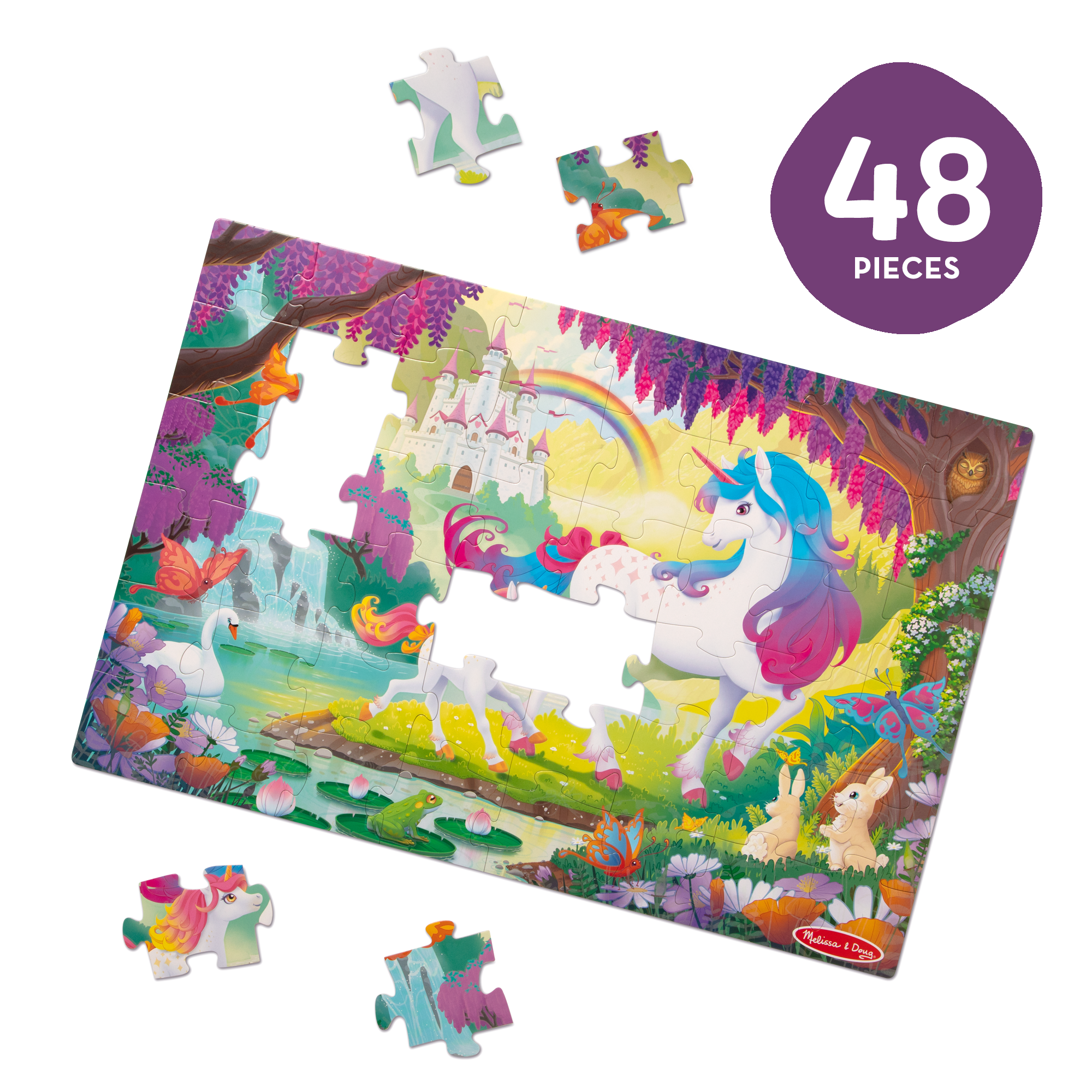 Glow-in-the-Dark Unicorn Floor Puzzle - 48 Pieces