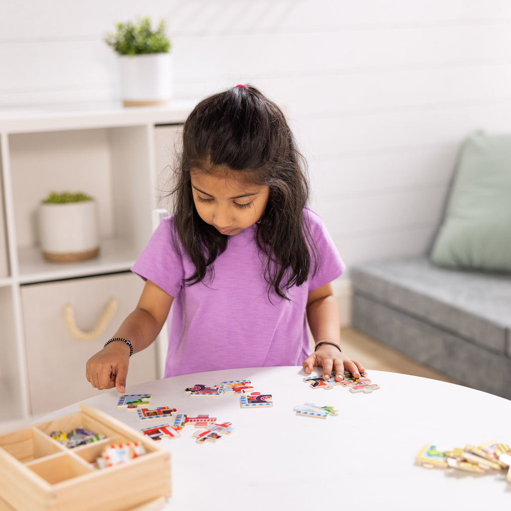 Wooden Jigsaw Puzzles in a Box - Vehicles
