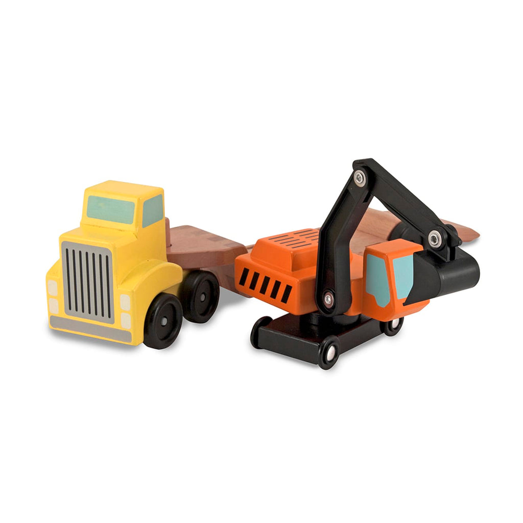Trailer & Excavator Wooden Vehicles Play Set