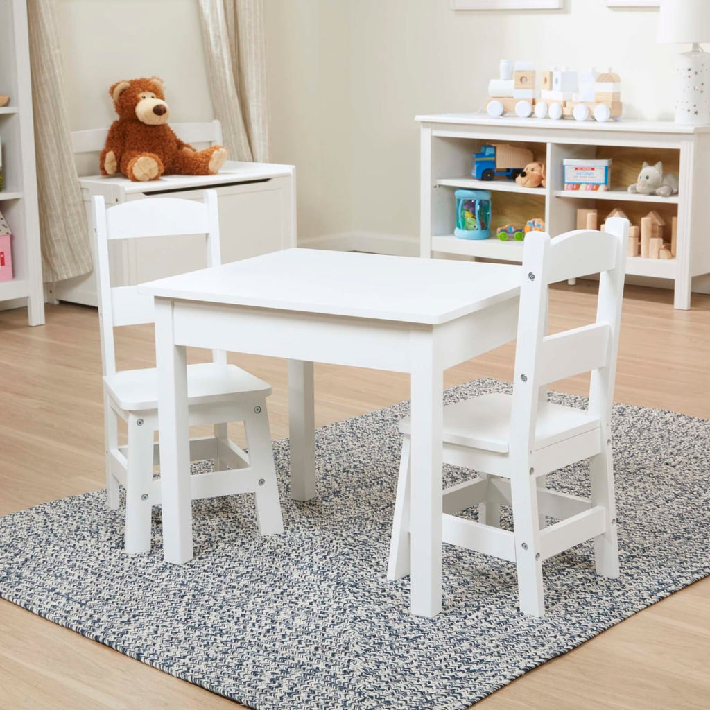 Wooden Table & Chairs - White