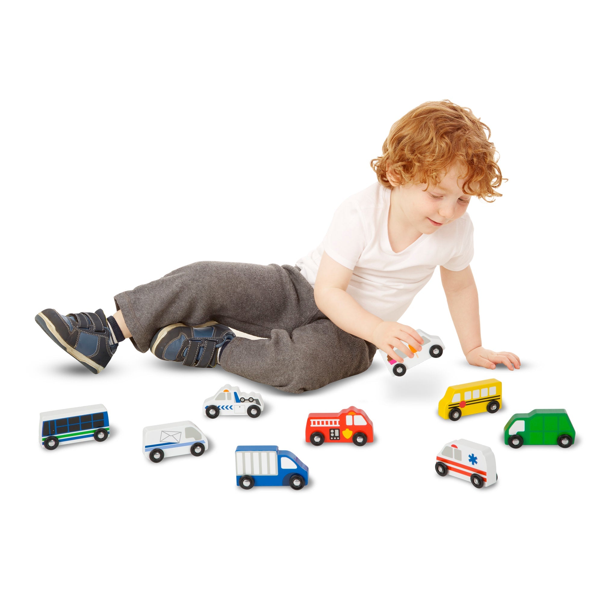 Wooden Town Vehicles Set