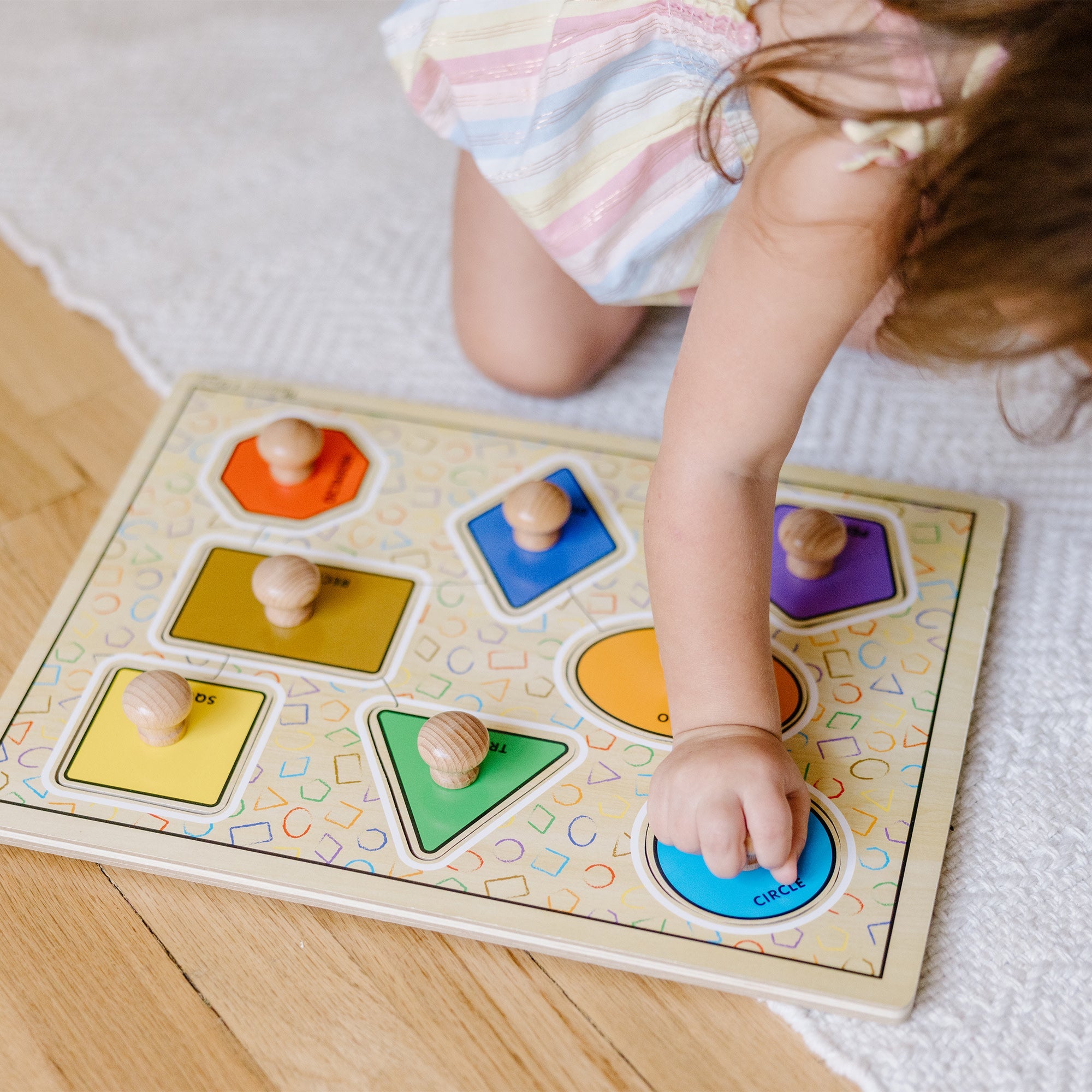 Geometric Shapes Deluxe Jumbo Peg Puzzle - 8 Pieces
