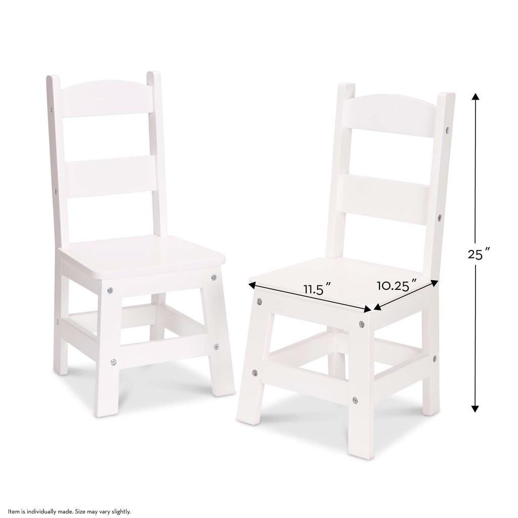 Wooden Chair Pair  - White